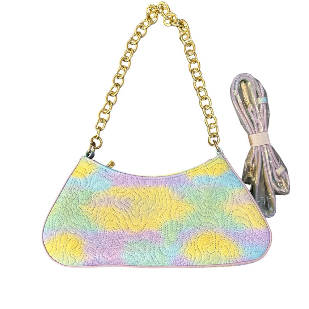 Skinnydip London Pastel Quilted Baguette Shoulder Bag w Chain & Strap NWOT